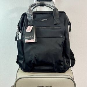 Baggallini Soho Backpack RFID Travel Laptop Backpack NWT Black Washable